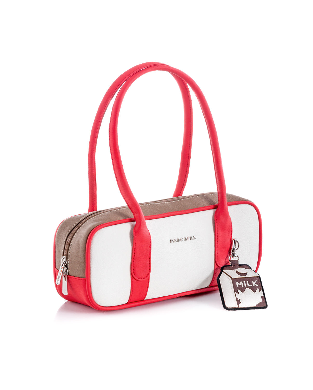 Cartera East west Ivory x rojo