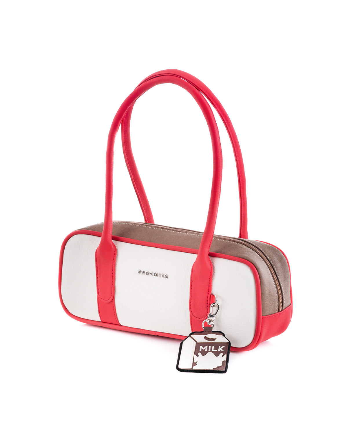Cartera East west Ivory x rojo