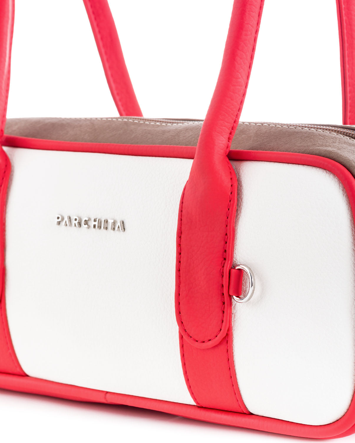 Cartera East west Ivory x rojo