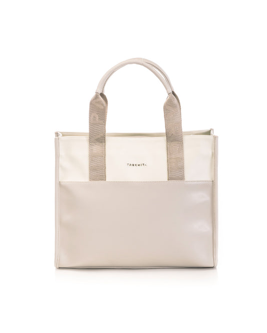 Shopping Clásico Taupe x crema